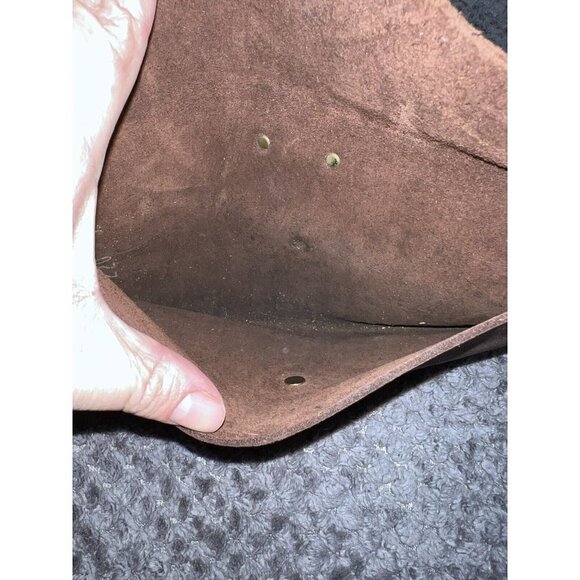 Brown Nobuck Leather Envelope Fold over Wallet Bag - Picture 5 of 10